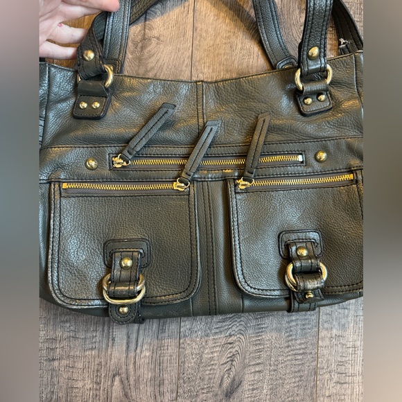 Etienne Aigner Vintage Green & Gold Hardware Handbag with Crossbody Strap - Picture 2 of 5